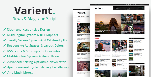 اسکریپت ایجاد سایت خبری و مجله آنلاین Varient - پشتیبانی از RTL (راست‌چین)
