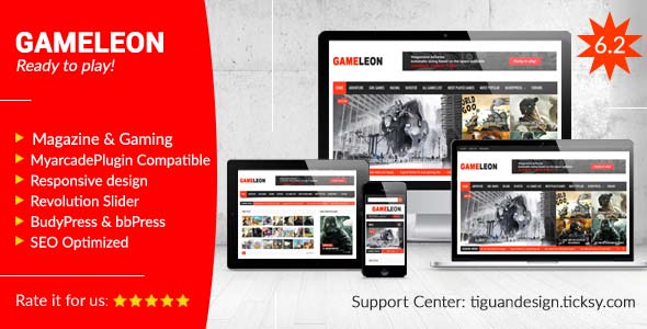 دانلود قالب وردپرس Gameleon - پوسته گیم و نقد و بررسی پیشرفته وردپرس | پوسته Gameleon