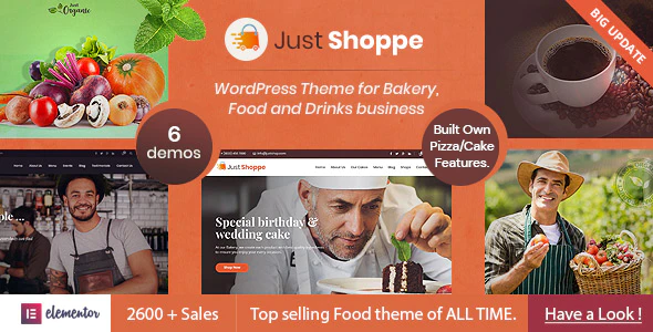 دانلود قالب وردپرس Justshop - پوسته مخصوص غذا و رستوران وردپرس