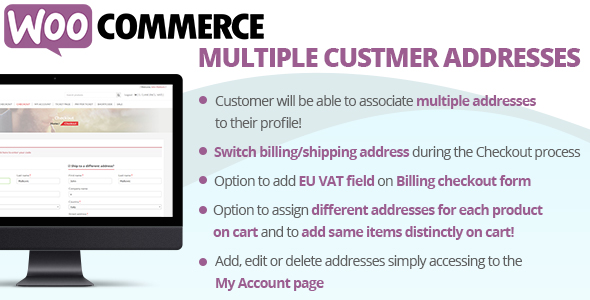 دانلود افزونه وردپرس WooCommerce Multiple Customer Addresses - اضافه سازی چندین آدرس به پروفایل کاربری | پلاگین WooCommerce Multiple Customer Addresses