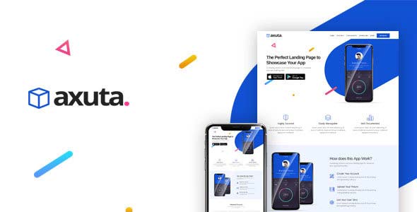 دانلود قالب صفحه فرود Axuta - قالب HTML معرفی اپلیکیشن