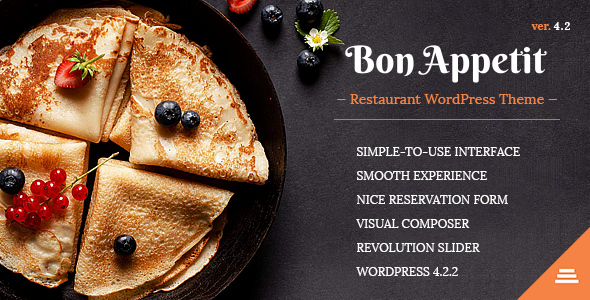 دانلود قالب وردپرس Bon Appetit - پوسته رستوران و کافه وردپرس | پوسته Bon Appetit