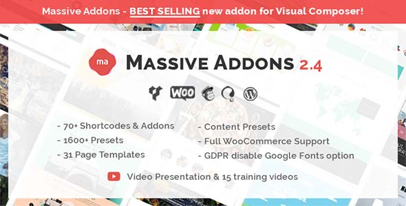 دانلود افزونه Massive Addons - افزودنی صفحه ساز WPBakery