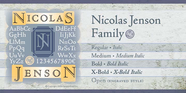 مجموعه فونت های پرمیوم Nicolas Jenson SG - مجموعه کامل