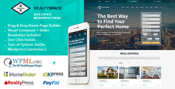 دانلود قالب وردپرس Realtyspace - پوسته املاک و مشاور املاک وردپرس | پوسته Realtyspace