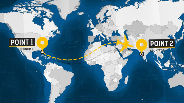 دانلود رایگان پروژه افتر افکت Travel Map - Promo Kit