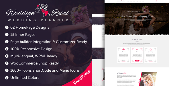 دانلود قالب وردپرس Wedding Reval - پوسته مراسم عروسی وردپرس | پوسته Wedding Reval