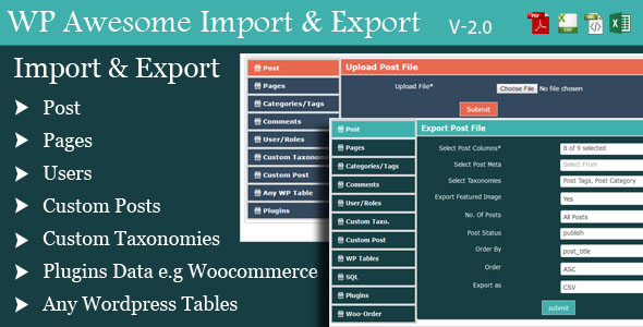 دانلود افزونه وردپرس WordPress Awesome Import & Export | پلاگین WordPress Awesome Import & Export