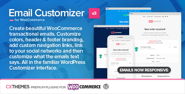 دانلود افزونه ووکامرس Email Customizer - افزونه شخصی سازی ایمیل‌های ارسالی | پلاگین Email Customizer