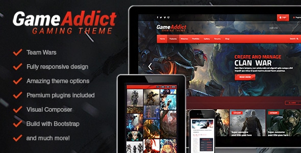 دانلود قالب وردپرس Game Addict - پوسته گیمینگ و بازی وردپرس | پوسته Game Addict
