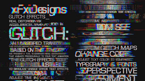 دانلود پروژه افتر افکت Glitch Text Effects Toolkit + 30 عنوان انیمیشنی