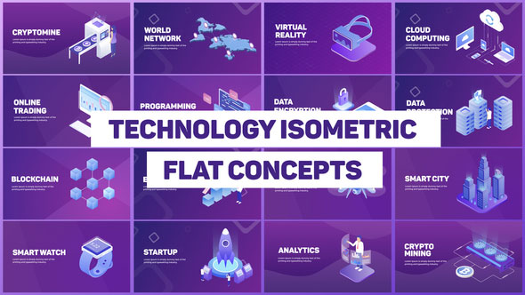 دانلود رایگان پروژه افتر افکت Technology Isometric Concepts