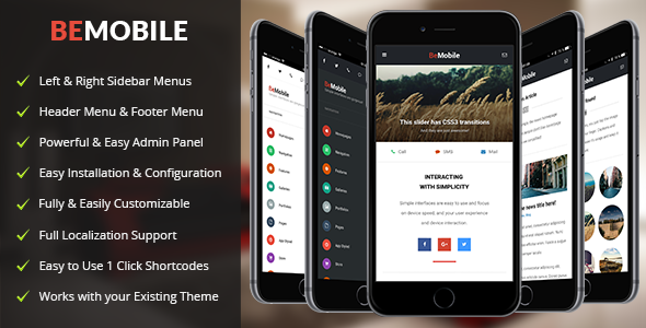 دانلود قالب وردپرس Be Mobile - قالب HTML واکنش گرا موبایل و تبلت
