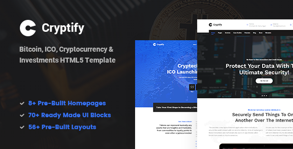 دانلود قالب سایت Cryptify - قالب HTML شرکتی و کاری
