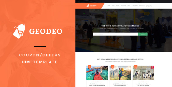 دانلود قالب سایت Geodeo - قالب HTML کوپن تخفیف و تخفیف فروشگاه‌ها