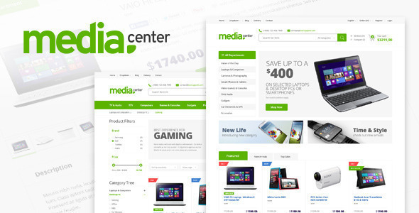 دانلود قالب ووکامرس MediaCenter - پوسته فروشگاهی وردپرس | پوسته MediaCenter