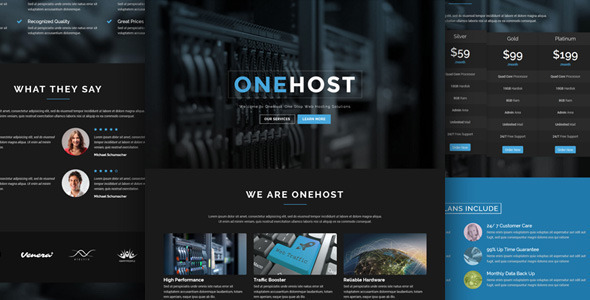 دانلود قالب وردپرس Onehost - پوسته تکنولوژی و هاستینگ وردپرس | پوسته Onehost