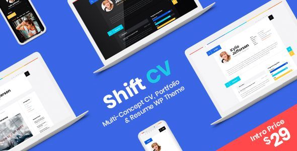 دانلود قالب وردپرس ShiftCV - پوسته رزومه کاری و وبلاگ وردپرس | پوسته ShiftCV