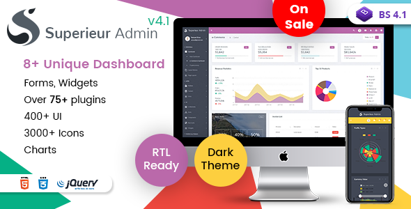 Superieur Admin دانلود قالب مدیریت سایت Superieur Admin – قالب مدیریت سایت و داشبورد HTML
