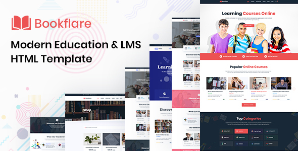دانلود قالب سایت Bookflare - قالب HTML آموزش و پروش و LMS