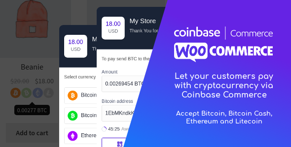 دانلود افزونه وردپرس Coinbase Commerce for WooCommerce | پلاگین Coinbase Commerce for WooCommerce