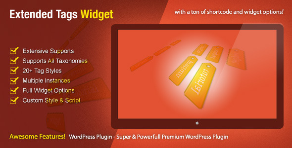 دانلود افزونه وردپرس Extended Tags Widget - افزونه ابزارک های تگ وردپرس | پلاگین Extended Tags Widget