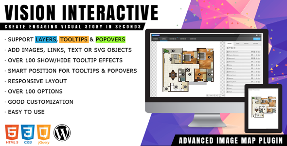 دانلود قالب وردپرس Vision Interactive - نقشه کشی تصاویر وردپرس | پوسته Vision Interactive