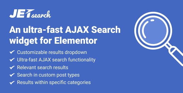 دانلود افزونه وردپرس JetSearch دانلود افزونه وردپرس JetSearch - ابزارک جستجوگر آژاکس المنتور
