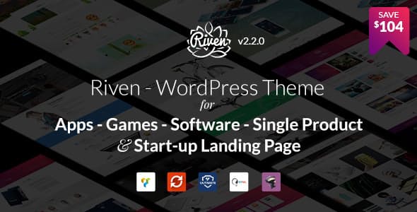 دانلود قالب وردپرس Riven - پوسته صفحه فرود چند منظوره وردپرس