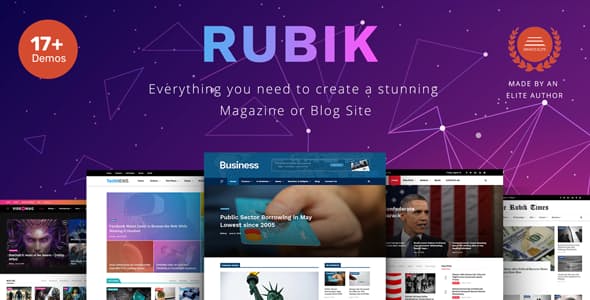 دانلود قالب وردپرس Rubik - پوسته واکنش گرا وبلاگ و مجله اینترنتی وردپرس