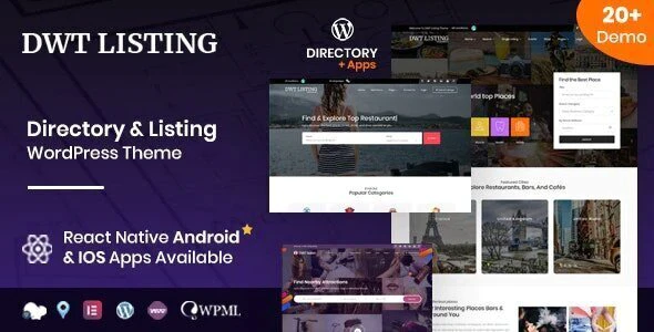 دانلود قالب وردپرس DWT Listing - پوسته دایرکتوری پیشرفته وردپرس