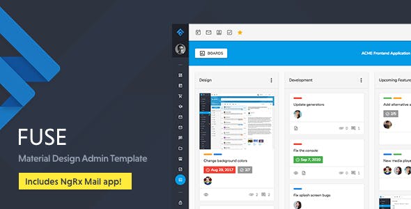 دانلود قالب داشبورد Angular 7 حرفه ای Fuse