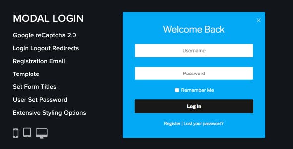 دانلود افزونه وردپرس Modal Login - فرم ورود و ثبت نام حرفه ای وردپرس