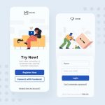 دانلود قالب آماده Sign Up Mobile Interface Illustrations