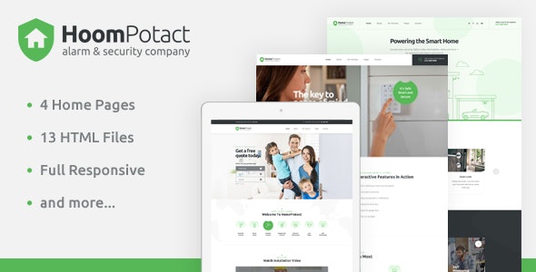 دانلود قالب خدماتی HoomPotact - قالب خدمات سیستم امنیتی ساختمان