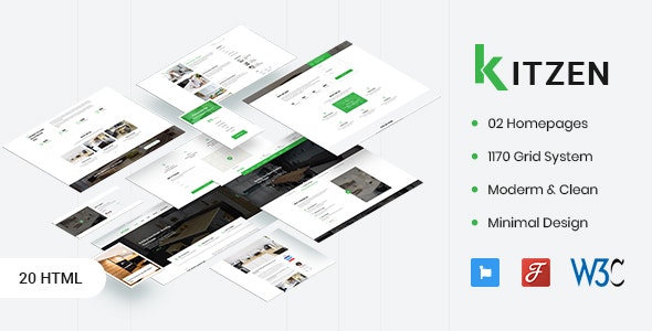 دانلود قالب سایت Kitzen - قالب HTML جدید و واکنش گرا
