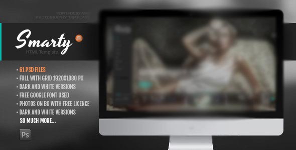 دانلود قالب نمونه کار Smarty - قالب HTML خلاقانه و راست چین