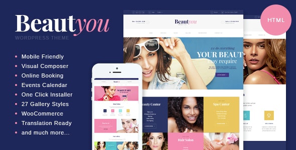 دانلود قالب سایت BeautYou - قالب HTML سالن های زیبایی و آرایشگاه حرفه ای