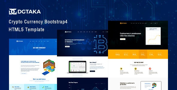 دانلود قالب سایت Dgtaka - قالب HTML صرافی آنلاین و خدمات ارز دیجیتال