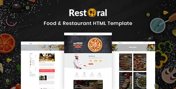 دانلود قالب سایت Restoral - قالب HTML رستوران و فست فود واکنش گرا