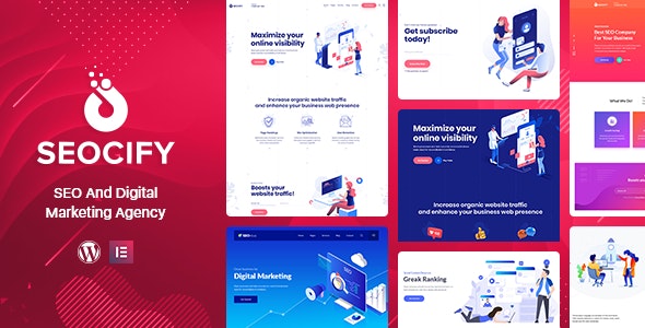 Seocify - SEO Digital Marketing Agency WordPress Theme دانلود قالب وردپرس Seocify - پوسته مارکتینگ دیجیتال و سئو وردپرس