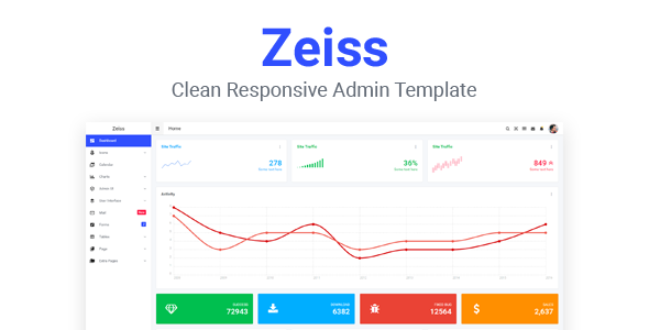 دانلود قالب مدیریت Zeiss - قالب HTML داشبورد و ادمین حرفه ای