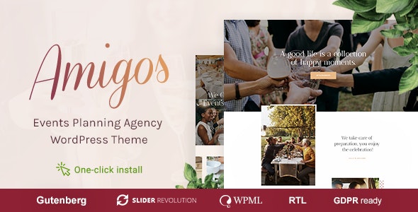 دانلود قالب وردپرس Amigos - پوسته مدیریت رویداد راست چین و حرفه ای وردپرس