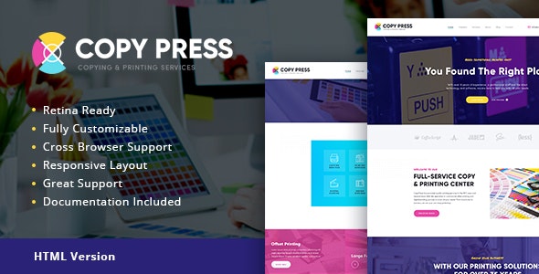 دانلود قالب سایت CopyPress - قالب HTML خدمات طراحی و تایپ حرفه ای