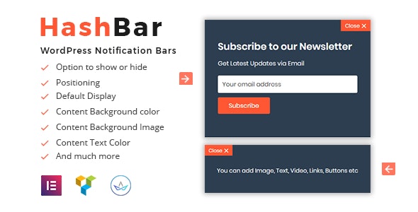 دانلود افزونه وردپرس HashBar Pro - مدیریت و ایجاد نوار اعلانات وردپرس