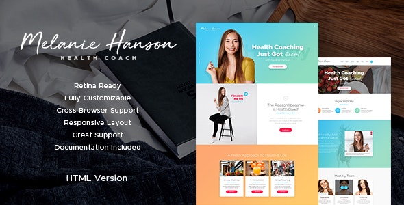 دانلود قالب سایت Health Coach - قالب HTML وبلاگ و سایت شخصی حرفه ای