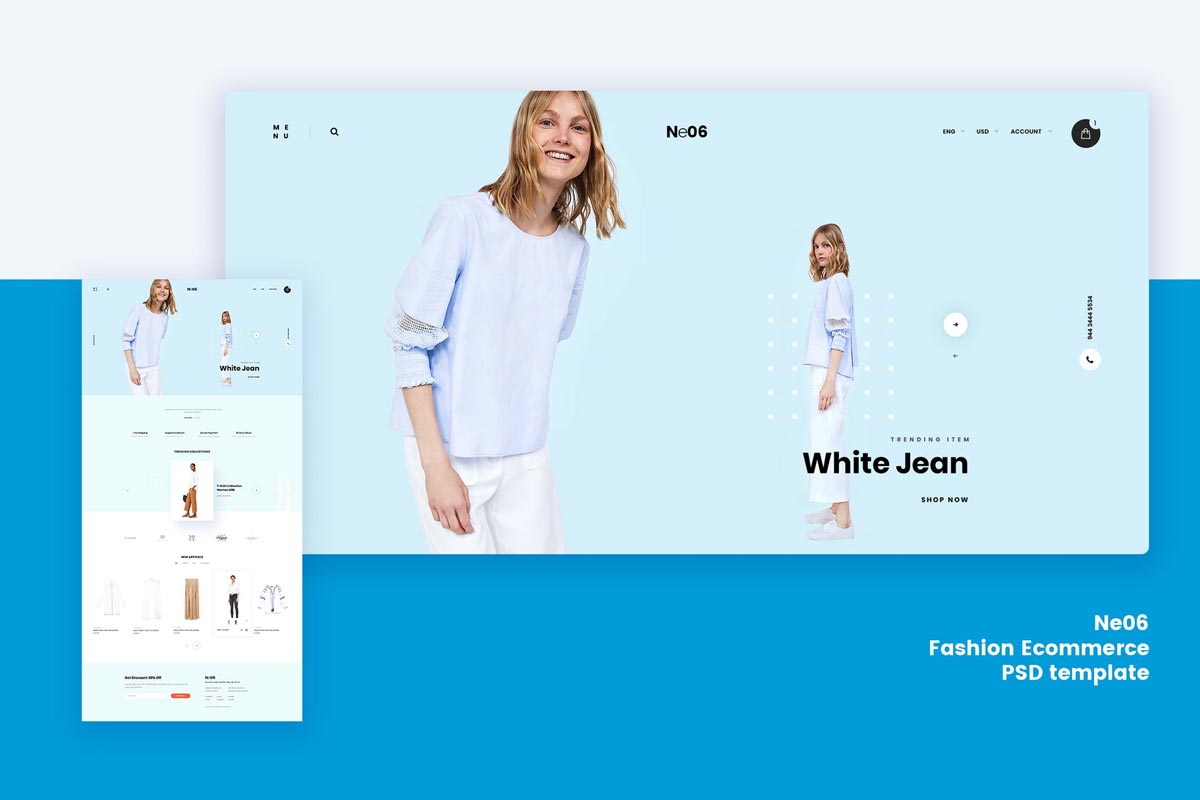 دانلود قالب فروشگاهی Ne06 - قالب UI Kit وب سایت فروشگاهی
