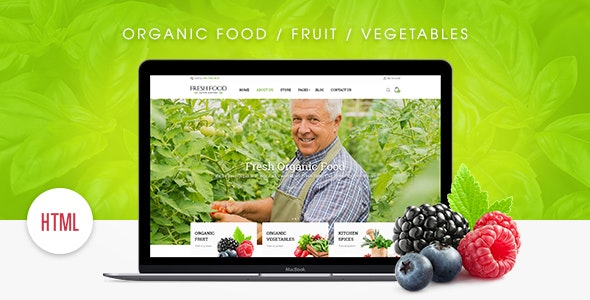 دانلود قالب سایت Fresh Food - قالب HTML فروشگاه مواد غذایی و اورگانیک