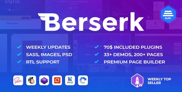 دانلود قالب سایت Berserk - قالب HTML نمونه کار و وبلاگ حرفه ای