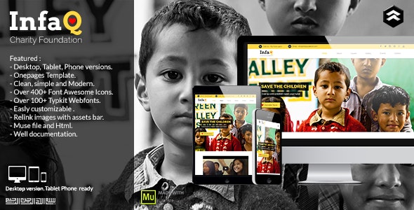 دانلود قالب میوز Infaq - قالب خیریه و کمک های مردمی Adobe Muse